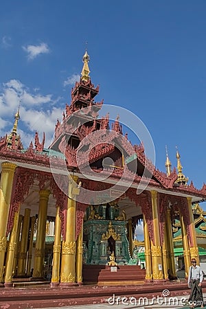 Yangon, Myanmar, November 10, 2014 - Inside Shwedagon Editorial Stock Photo