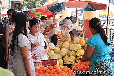 Yangon Street view Editorial Stock Photo