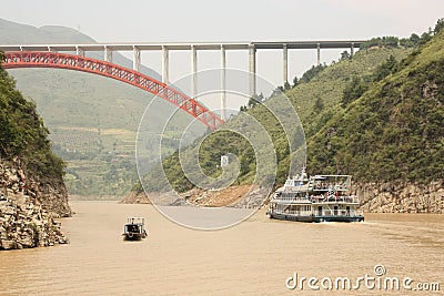 Yangtze river in a morning haze Editorial Stock Photo