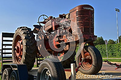 Old Farmall one front wheel tractor Editorial Stock Photo