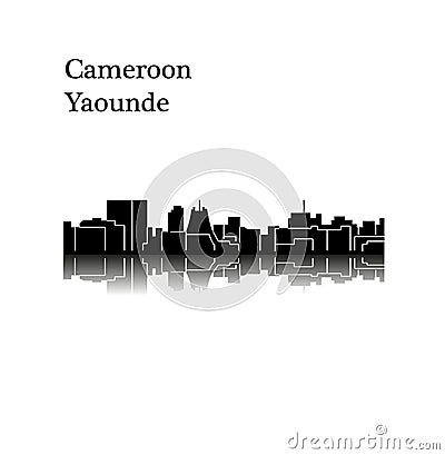 Yaounde, Cameroon city silhouette Vector Illustration