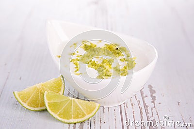 Yaourt sauce with lemon Stock Photo