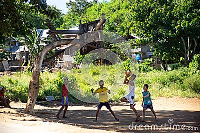 Yapak/Philippines-13.11.2016:The people playing the basketball Editorial Stock Photo