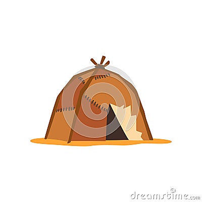 Yaranga, mobile dwelling covered with skins or felt traditional hous of north people vector Illustration on a white Vector Illustration