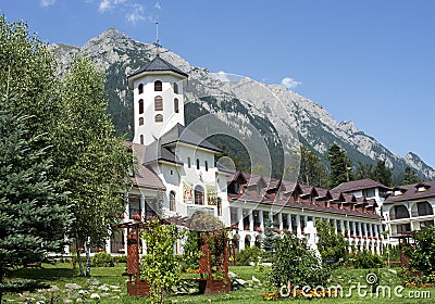 Yard of Caraiman orthodox monastery Stock Photo