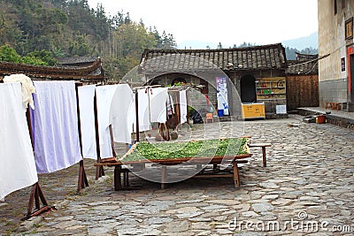 The yard of the Fujian earthen structures Editorial Stock Photo