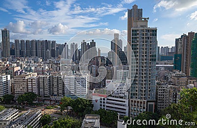 The yard hill of Shum Shui Po in Hong Kong Editorial Stock Photo