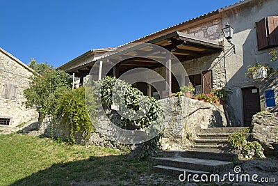 A Yard in Hum, Croatia. Stock Photo