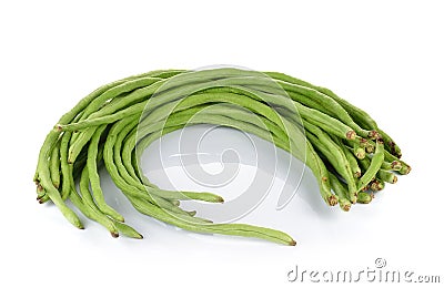 Yard Long bean on white background Stock Photo