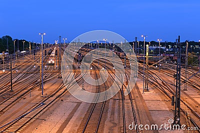 Yard At Night Stock Photo