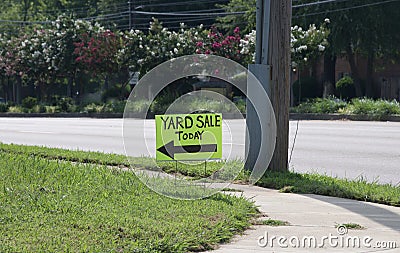 Yard Sale Today Sign Stock Photo