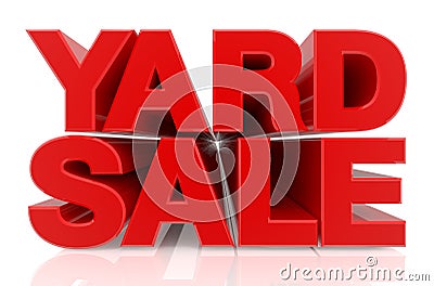 YARD SALE word EXPLANATION word isolated on white background 3d renderingon white background 3d rendering Stock Photo