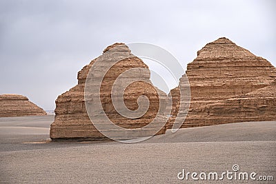 Yardang landform in Dunhuang Stock Photo