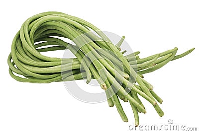 Yardlong beans isolated on white background Stock Photo
