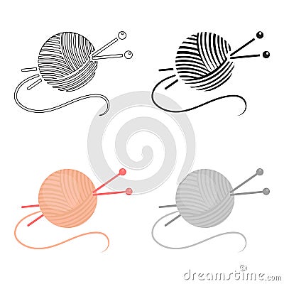 Yarn and needles icon of vector illustration for web and mobile Vector Illustration