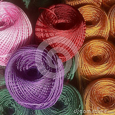 Yarn polyester nylon propylene great Stock Photo