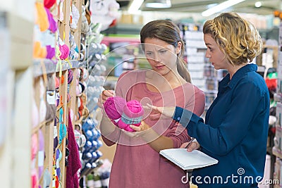 Yarn and recreational store Stock Photo