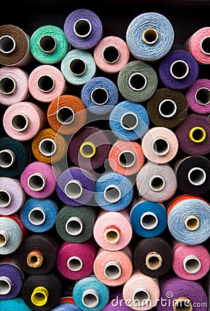 yarn Thread spools Stock Photo