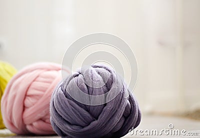 Yarns of merino wool Stock Photo