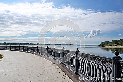 Yaroslavl. The place where the Kotorosl river flows into the Volga. Arrow Of Yaroslavl. River expanse Stock Photo