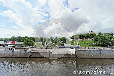 Yaroslavl, Russia. - June 3.2016. The passenger jetty of the city of Yaroslavl. Editorial Stock Photo