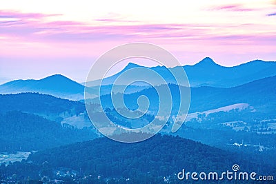 Yarra Ranges National Park at sunset. Stock Photo