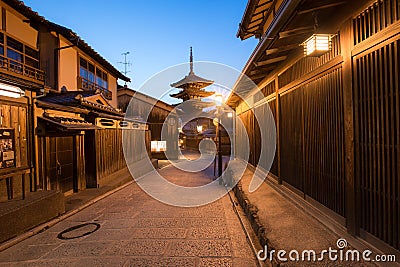 Yasaka Pagoda and Sannen Zaka Street Editorial Stock Photo