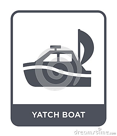 yatch boat icon in trendy design style. yatch boat icon isolated on white background. yatch boat vector icon simple and modern Vector Illustration