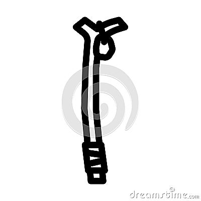 yatra stick pilgrim staff line icon vector illustration Vector Illustration