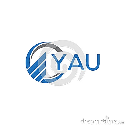 YAU Flat accounting logo design on white background. YAU creative initials Growth graph letter logo concept. YAU business finance Vector Illustration