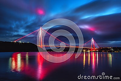 Yavuz Sultan Selim Bridge in Istanbul, Turkey Stock Photo