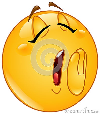 Yawn female emoticon Vector Illustration