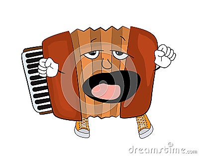 Yawning Accordion illustration Cartoon Illustration