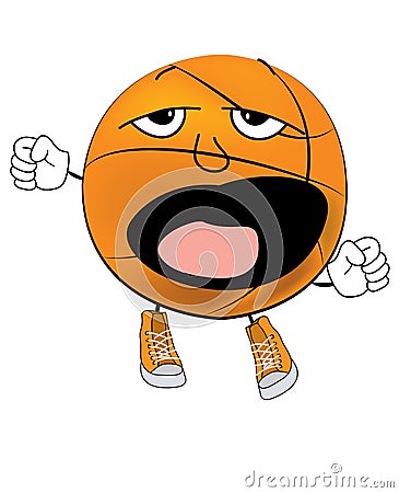 Yawning Basketball ball cartoon Cartoon Illustration