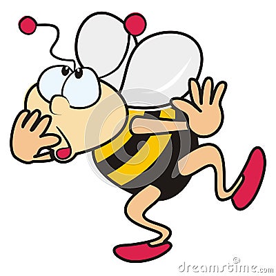 Yawning bee, crazy vector illustration, cartoon Vector Illustration