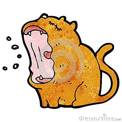 yawning cartoon cat Vector Illustration