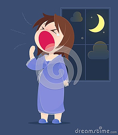 Yawning Vector Illustration