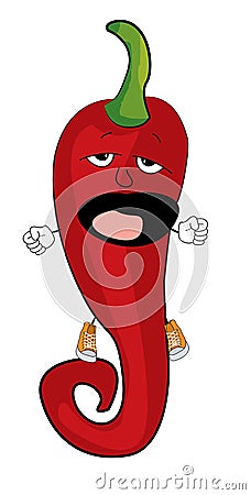 Yawning chilli cartoon Cartoon Illustration