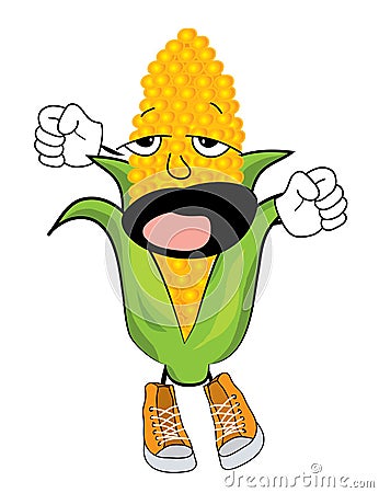 Yawning corn cartoon Cartoon Illustration