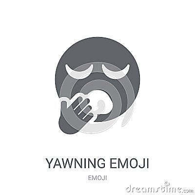 Yawning emoji icon. Trendy Yawning emoji logo concept on white b Vector Illustration