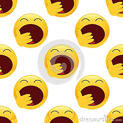 Yawning emoticon pattern Vector Illustration