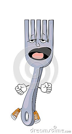 Yawning Fork cartoon Cartoon Illustration