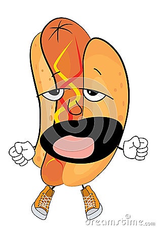 Yawning Hotdog cartoon Cartoon Illustration