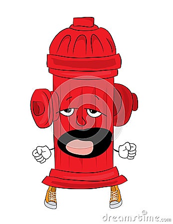 Yawning hydrant cartoon Cartoon Illustration