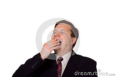 Yawning man Stock Photo