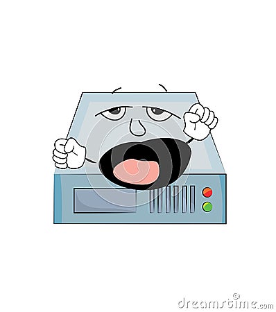 Yawning Router cartoon Cartoon Illustration