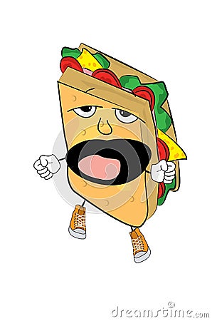 Yawning Sandwich cartoon Cartoon Illustration