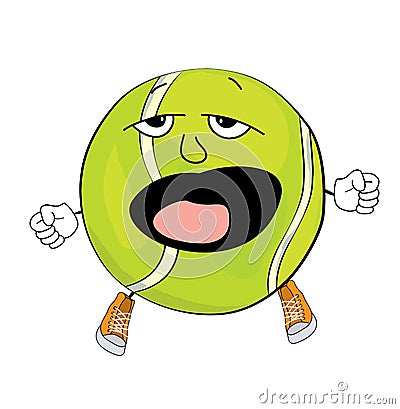 Yawning tennis ball cartoon Cartoon Illustration