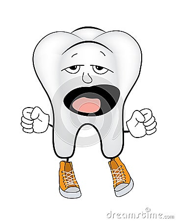 Yawning tooth cartoon Cartoon Illustration