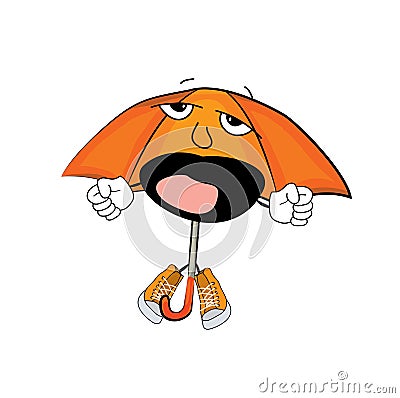 Yawning umbrella cartoon Cartoon Illustration